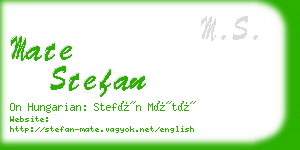 mate stefan business card